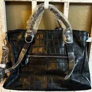 NWT ISWEE Leather Croc Multi Use Bag
